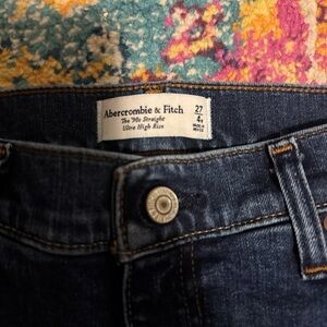 Abercrombie & Fitch Women's Dark Blue High Rise Jeans